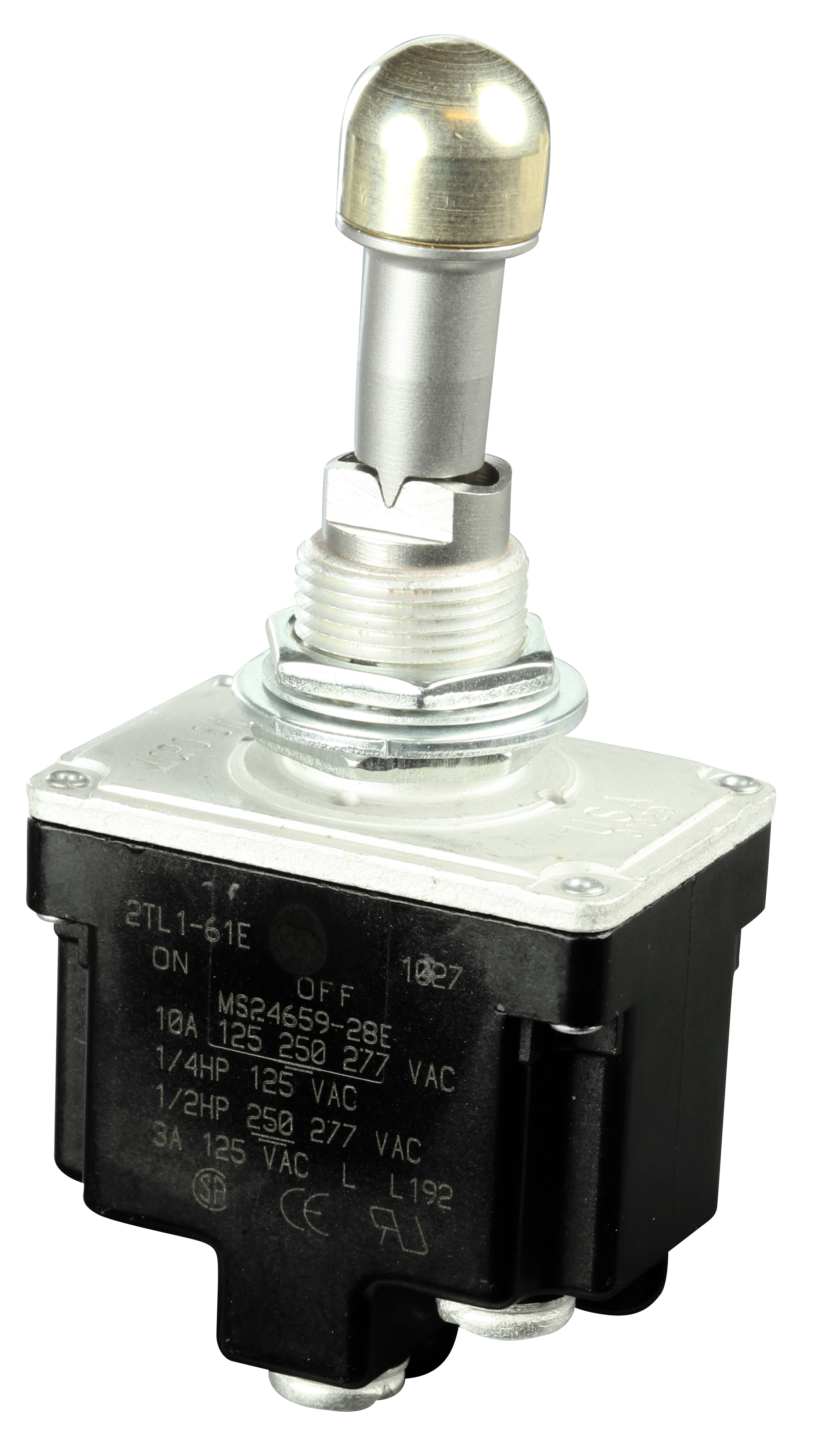 Honeywell Locking Toggle Switch; 3 position - Momentary/Maintained/Blocked; DPST; 10A; 277VAC; Screw; Bushing 15/32" Mount